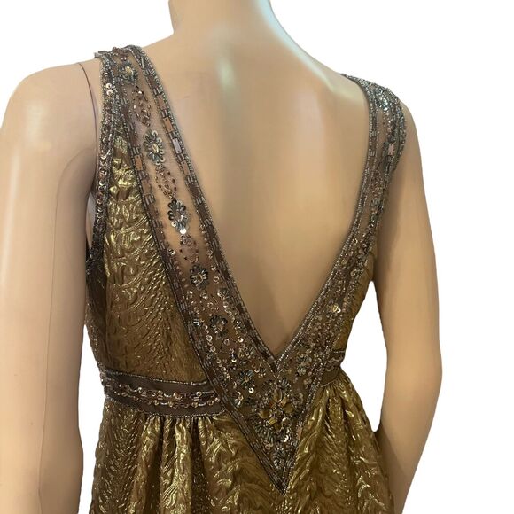 NEW Y2K Sue Wong Nocturne Beaded Cocktail Dress Fairy Whimsigoth Crinkle - Picture 6 of 14